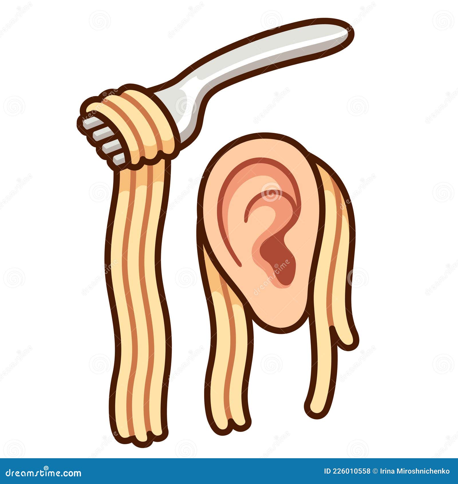 hanging noodles on ear drawing